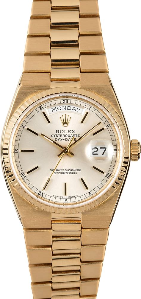 rolex oyster perpetual quartz gold plated|rolex oyster quartz day date.